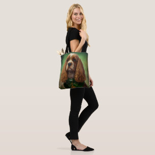 Cocker Spain Hund i St. Patrick Dress Tygkasse