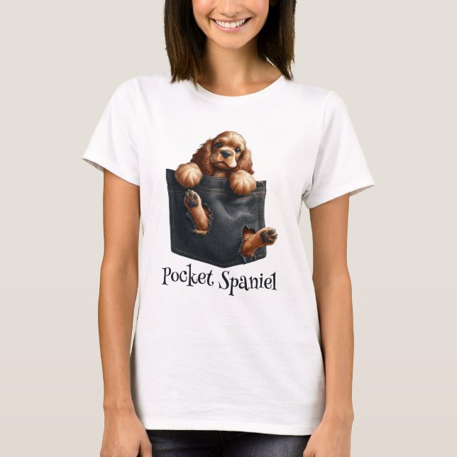 Cocker Spain Hund in A Pocket T Shirt (Framsida)