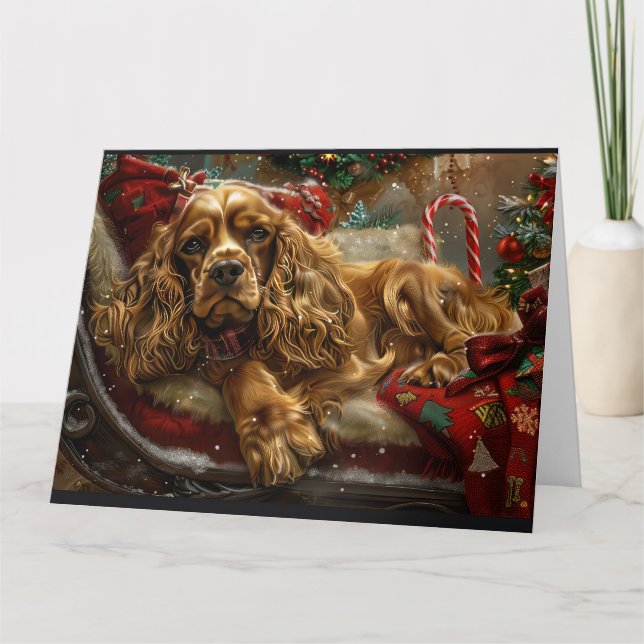 Cocker Spain Hund jul Festive Kort (Framsida)