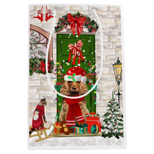 Cocker Spain Hund jul Gift Bag (Framsidan)