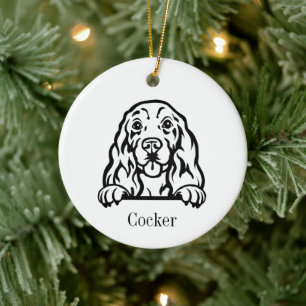 Cocker Spain hund Julgransprydnad Keramik