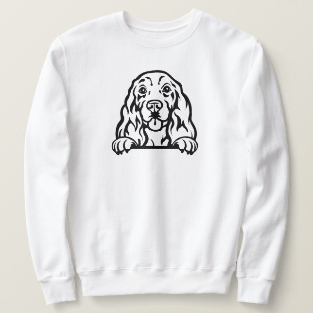 Cocker Spain hund Lång Ärmad Tröja (Design framsida)