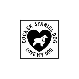 Cocker Spain Hund logotyp Kärlek Scrapbooking Stämpel