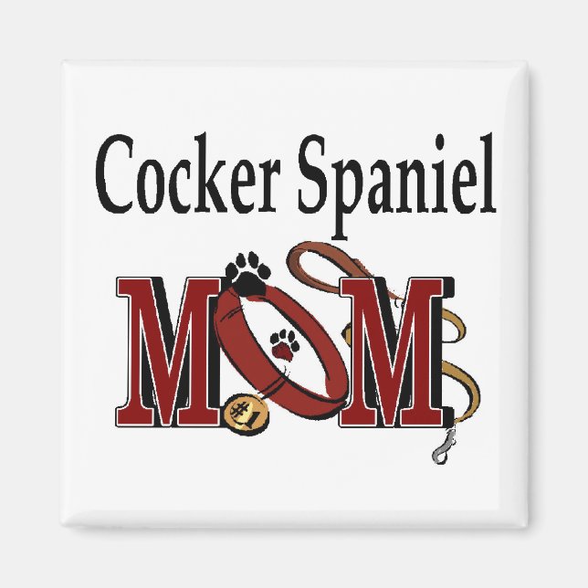 Cocker Spain Hund Mamma Gifts Magnet (Framsidan)