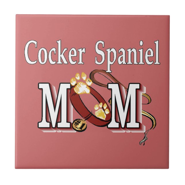 Cocker Spain Hund Mamma Kakelplatta (Framsidan)