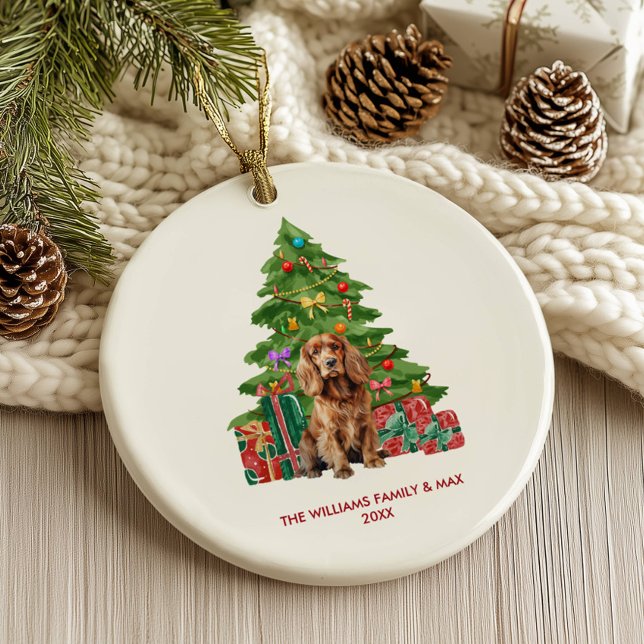 Cocker Spain Hund Personlig jul Julgransprydnad Keramik (Skapare uppladdad)