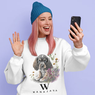 Cocker Spain Hund Pet Anpassningsbar Photo Namn Mo T Shirt