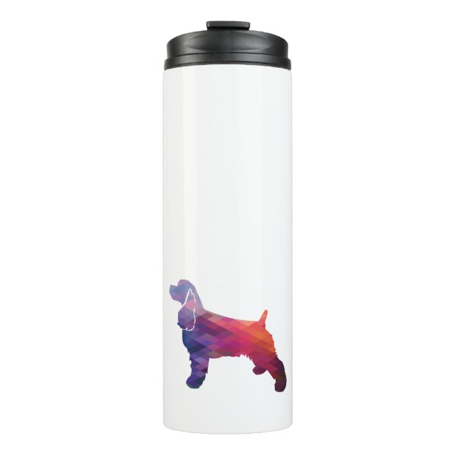 Cocker Spain Hund Silhouette Geometric Mönster Pu (Framsida)
