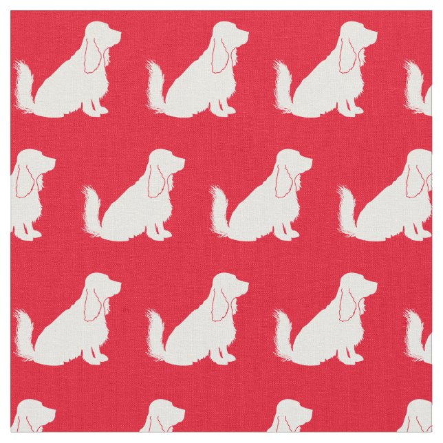 Cocker Spain Hund Silhouette Pet Red Tyg (Närbild)