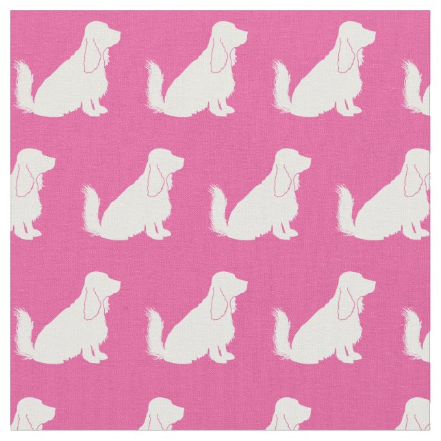 Cocker Spain Hund Silhouette Pet Rosa Tyg (Närbild)
