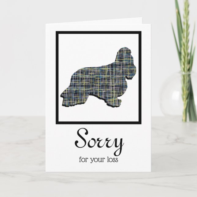 Cocker Spain Hund Silhouette Pet Sympathy Card Kort (Framsida)