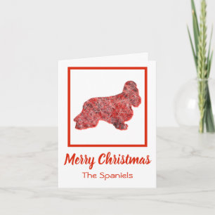 Cocker Spain Hund Silhouette Red God jul Kort
