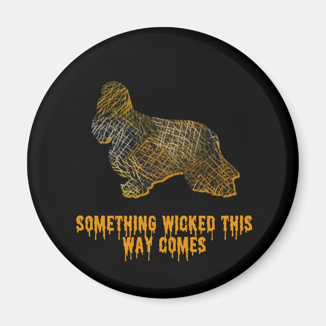 Cocker Spain Hund Silhouette Roligt Halloween Magnet (Framsidan)