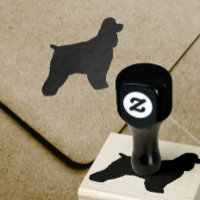 Cocker Spain Hund Silhouette Rubber Frimärke