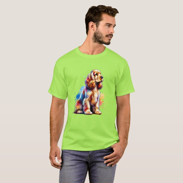 Cocker Spain Hund T Shirt (Hel framsida)