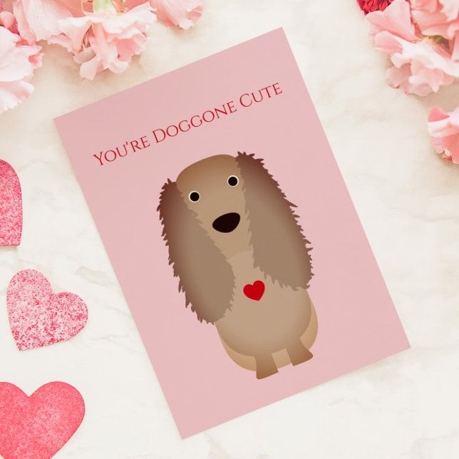 Cocker Spain Hund Valentine, Alla hjärtans dag Anteckningskort (Skapare uppladdad)