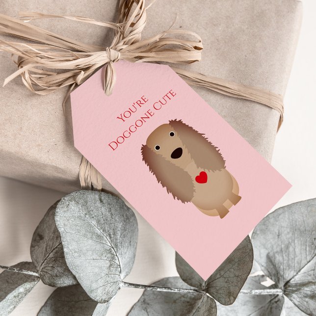 Cocker Spain Hund Valentine, Alla hjärtans dag Presentetikett (Skapare uppladdad)