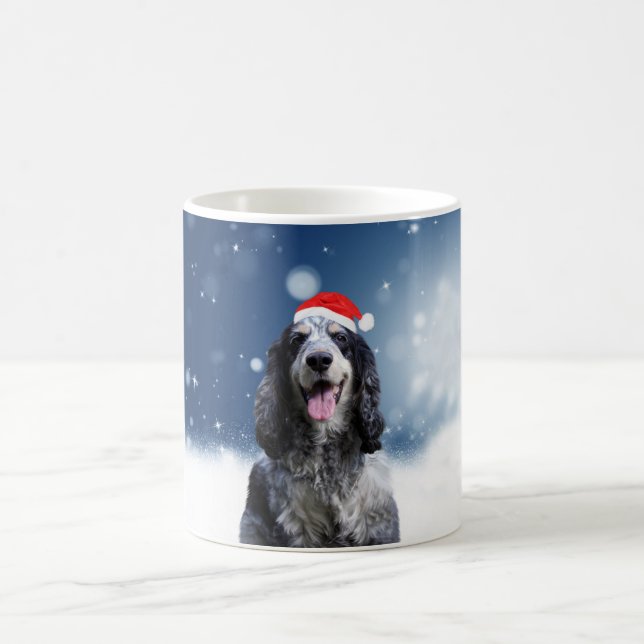 Cocker Spain Hund with jul Santa Hat Kaffemugg (Center)