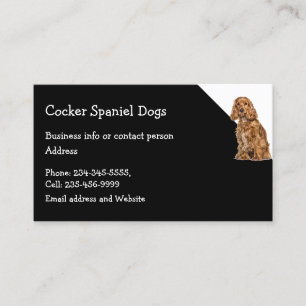 Cocker Spain Hundar Breeder Pet Sitter Visitkort