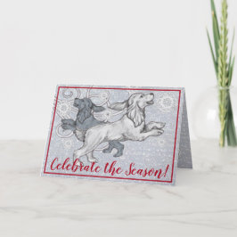 Cocker Spain Hundar, Snöflingor Glitter, jul Helgkort