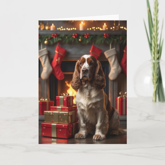 Cocker Spain jul av Fireplace Art Kort (Framsida)