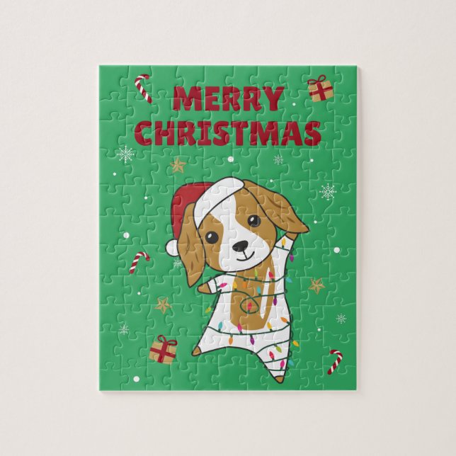 Cocker Spain jul Hund Winter Animals Hundar J Pussel (Vertikal)