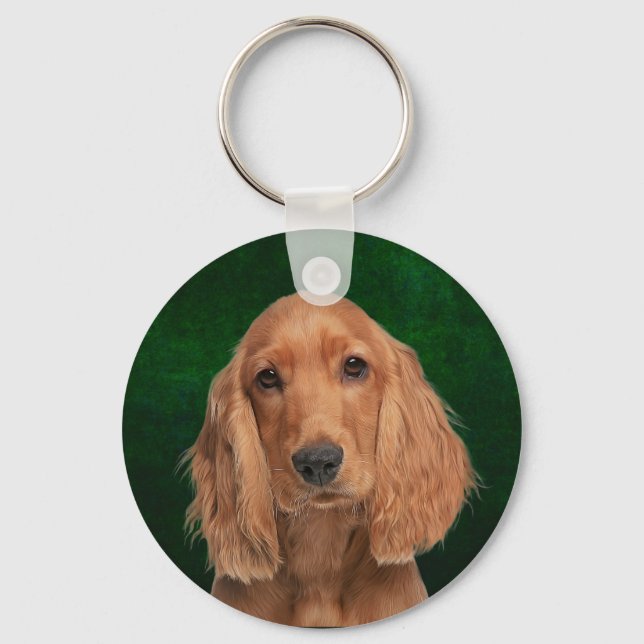 Cocker Spain Keychain Nyckelring (Framsida)
