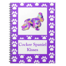 Cocker Spain Kisses Hund Silhouette PurplePY&B