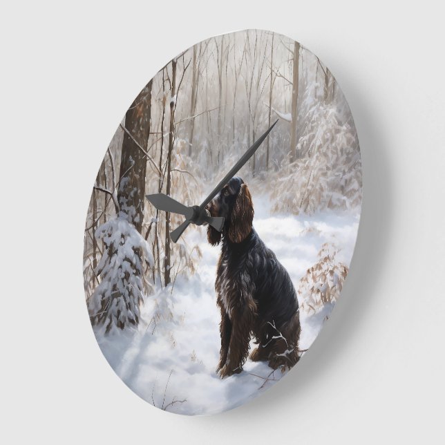 Cocker Spain Låt det snöa jul Stor Klocka (Vinkel)