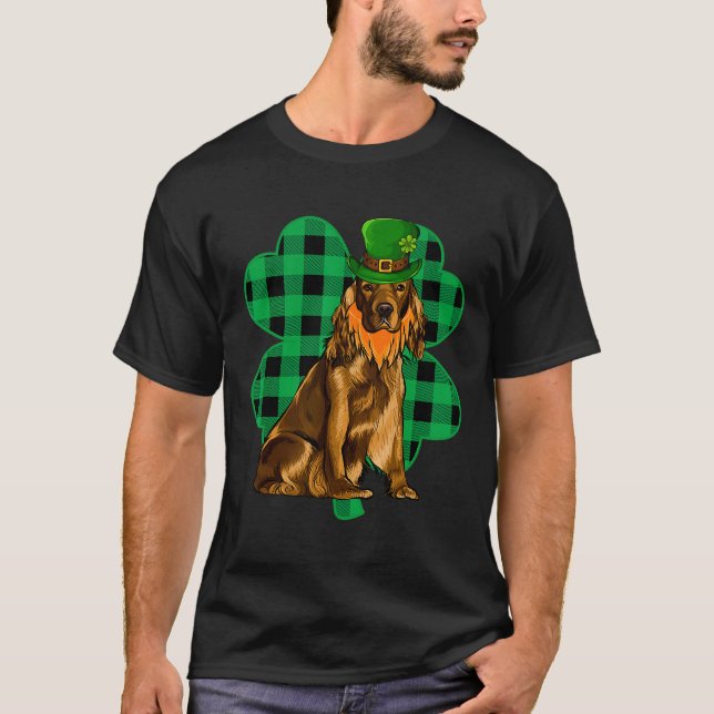 Cocker Spain Leprechaun St patricks day Lucky C T Shirt (Framsida)