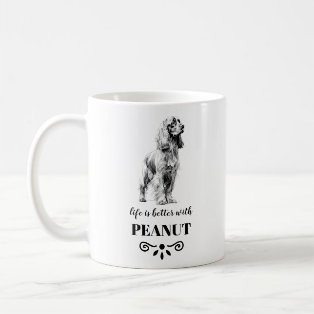 Cocker Spain Life är bättre med Anpassningsbar Hun Kaffemugg (Vänster)