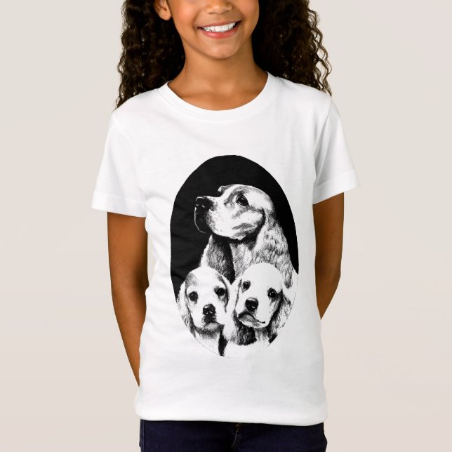 Cocker Spain Mamma maries hundar art T Shirt (Framsida)