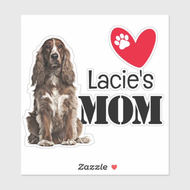 Cocker Spain Mamma Personlig Sticker Klistermärken (Ark)