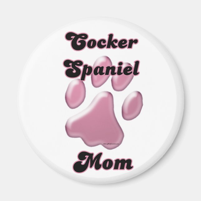 Cocker Spain Mamma Rosa Pawprint - Magnet (Framsidan)