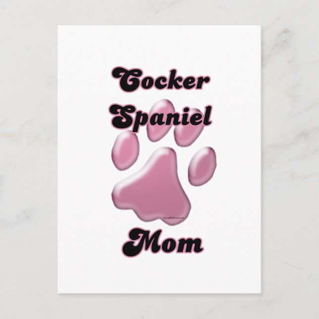 Cocker Spain Mamma Rosa Pawprint Vykort (Framsida)