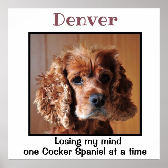 Cocker Spain med citat Anpassningsbar Wall Art Poster (Framsidan)