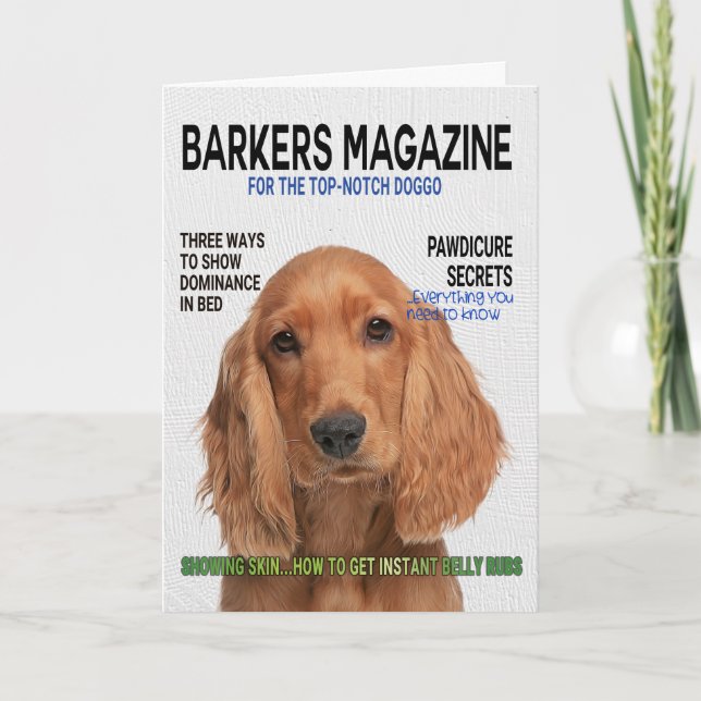 Cocker Spain Parody Magazine Cover Card Kort (Framsida)