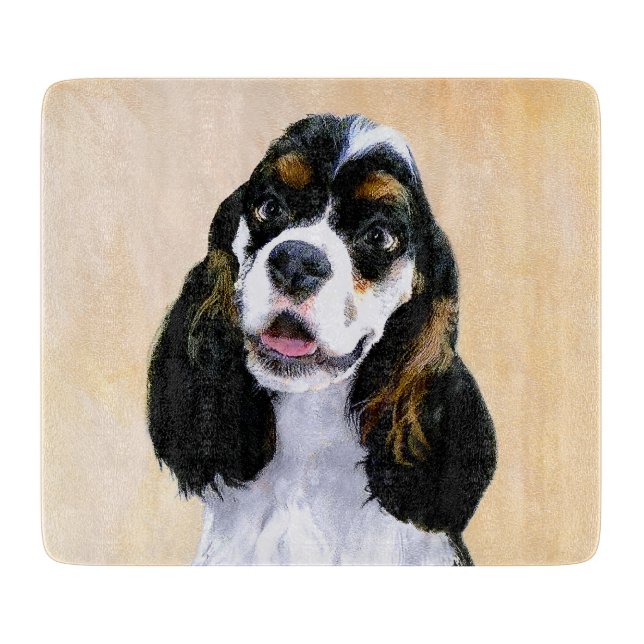 Cocker Spain (Parti) Painting - Original Hund Art (Framsidan)