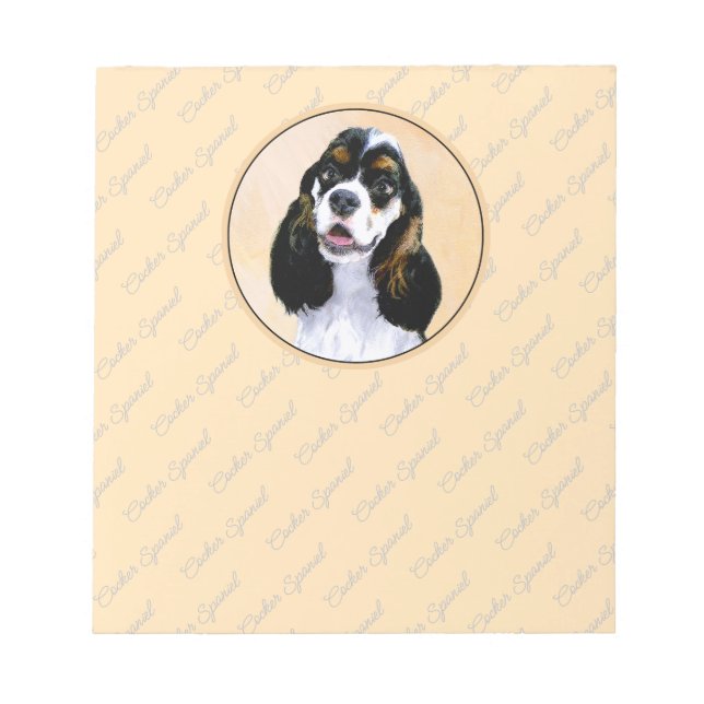 Cocker Spain (Parti) Painting - Original Hund Art Anteckningsblock (Framsida)