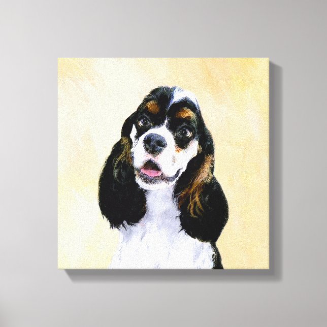 Cocker Spain (Parti) Painting - Original Hund Art Canvastryck (Framsida)
