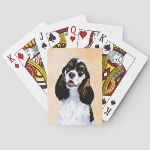 Cocker Spain (Parti) Painting - Original Hund Art Casinokort