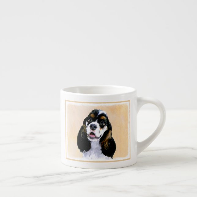 Cocker Spain (Parti) Painting - Original Hund Art Espressomugg (Höger)