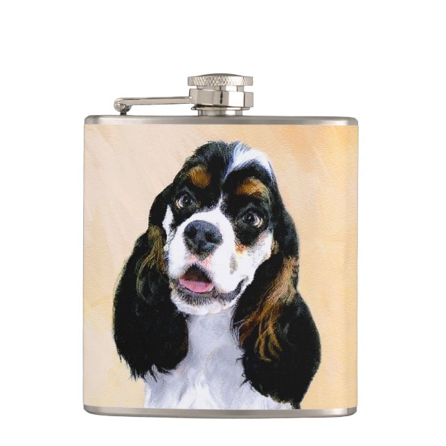 Cocker Spain (Parti) Painting - Original Hund Art Fickplunta (Framsidan)