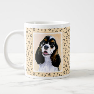 Cocker Spain (Parti) Painting - Original Hund Art Jumbo Mugg