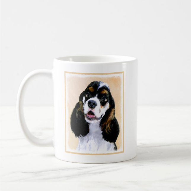 Cocker Spain (Parti) Painting - Original Hund Art Kaffemugg (Vänster)