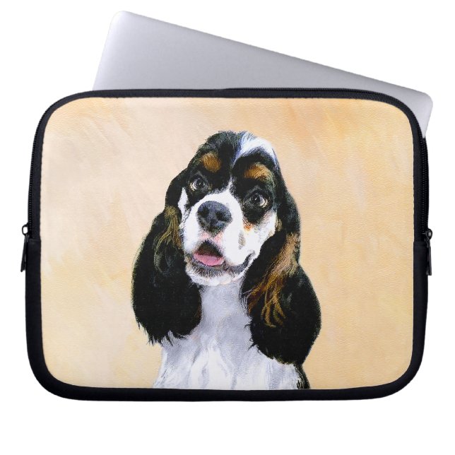 Cocker Spain (Parti) Painting - Original Hund Art Laptop Fodral (Framsidan)