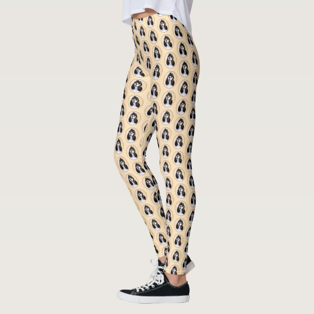 Cocker Spain (Parti) Painting - Original Hund Art Leggings (Vänster)