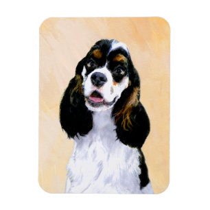 Cocker Spain (Parti) Painting - Original Hund Art Magnet