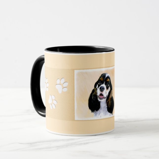 Cocker Spain (Parti) Painting - Original Hund Art Mugg (Framsida vänster)