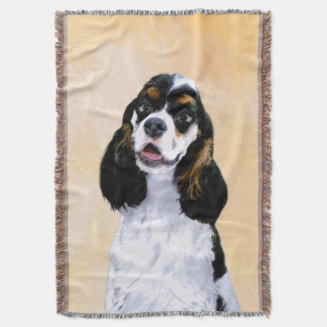 Cocker Spain (Parti) Painting - Original Hund Art Mysfilt (Framsidan Vertikal)